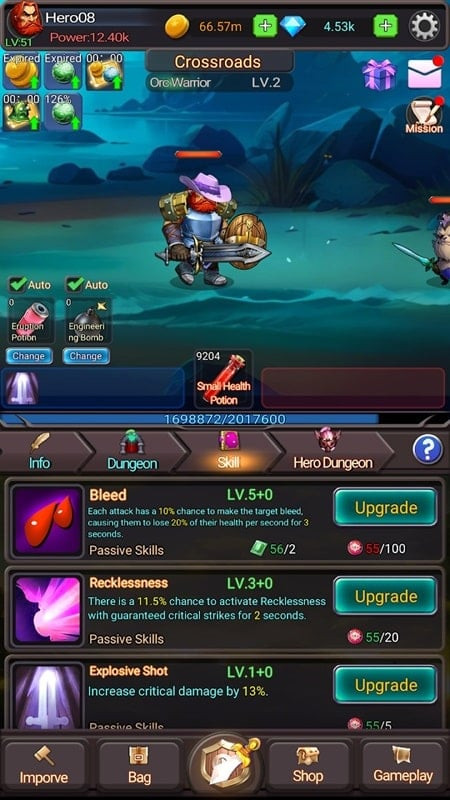 IDLE RPG HAVEN MOD APK Skill Upgrades