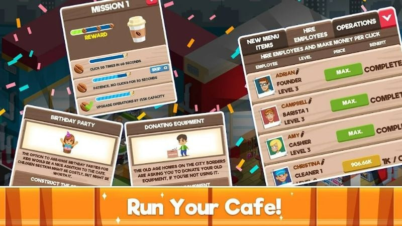 Expanded Cafe in Idle Cafe Tycoon