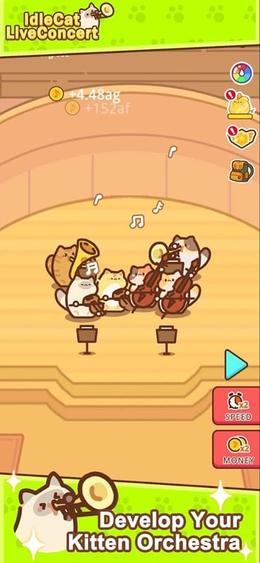 Idle Cat Live Concert MOD APK Gameplay