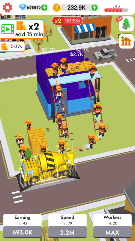 Idle Construction 3D MOD APK Features