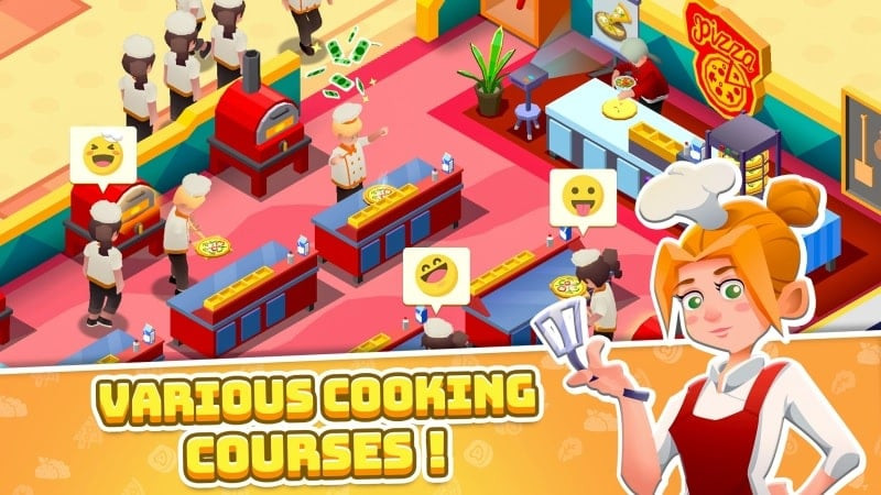 Upgraded Kitchen in Idle Cooking School MOD APK