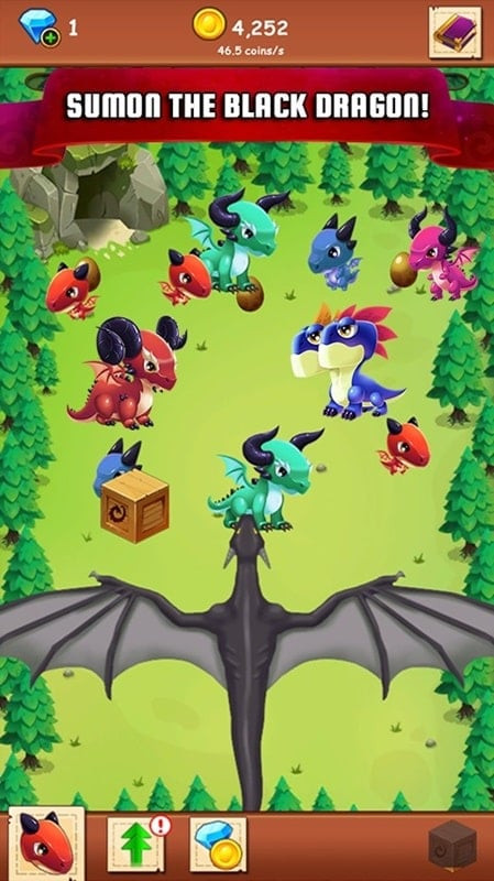 Idle Dragon MOD APK screenshot highlighting the free upgrade feature