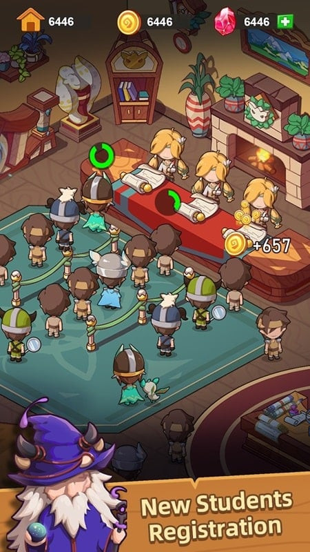 Recruiting new students in Idle Dragon School MOD APK