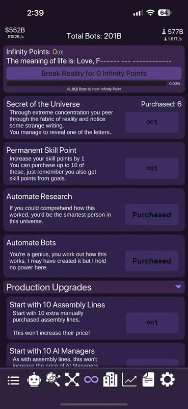 Idle Dyson Swarm Solar Panel Production Screenshot