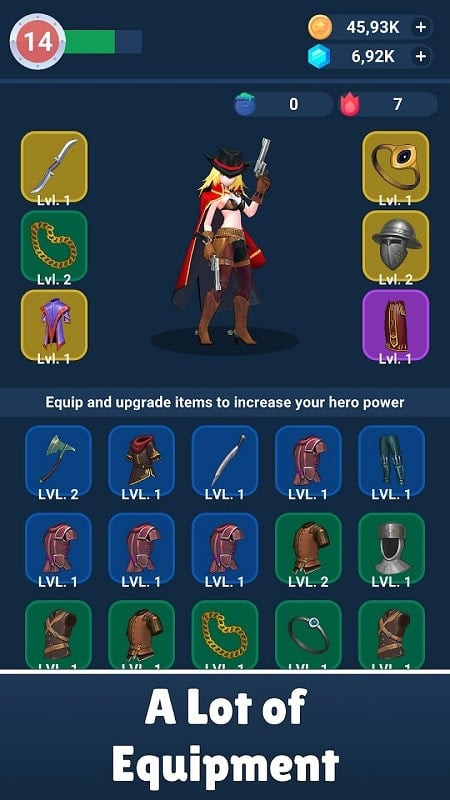 Idle Hero: Clicker RPG in-game battle scene