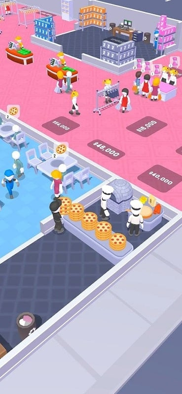 Variety of shops in Idle Mall Tycoon: Mart