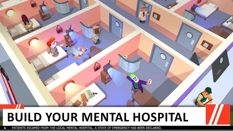 Expanded hospital area in Idle Mental Hospital Tycoon