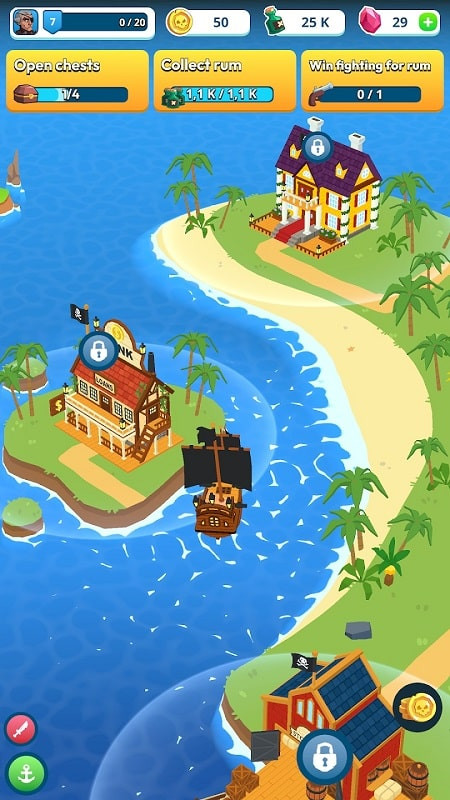 Idle Pirates - Ship Simulator MOD APK screenshot