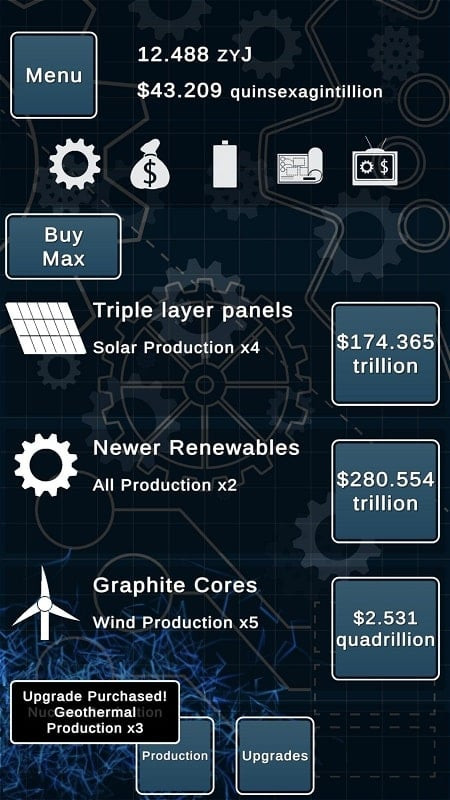 Modern and professional interface of Idle Power android