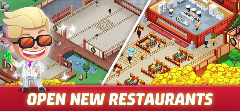 Upgrading staff in Idle Restaurant Tycoon