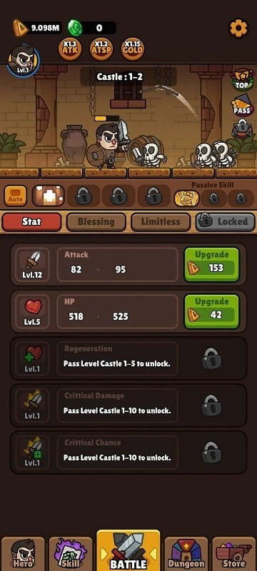 Idle RPG Adventure Hero gameplay on Android