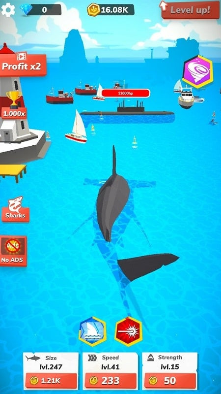 Idle Shark World Android gameplay