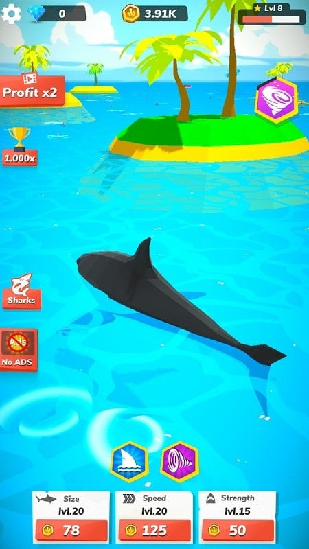 Idle Shark World MOD APK screenshot