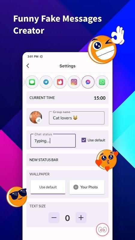 iFake mod apk - Interface identical to a real messaging app