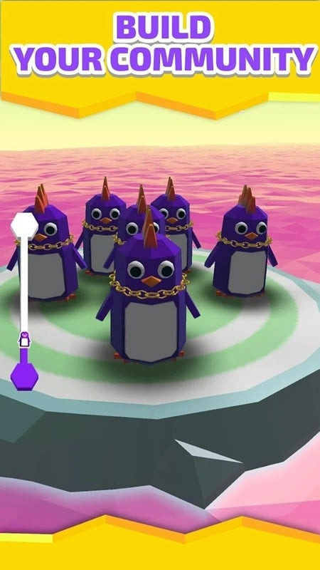 Penguin wearing a costume in Igloo Rush