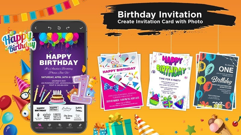 Invitation Card Maker MOD APK Features