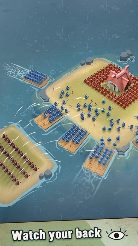 Island War MOD APK screenshot showing troop formation