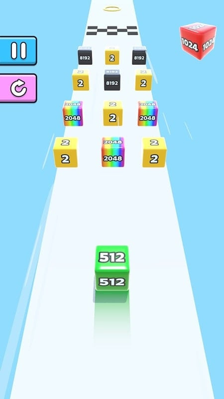 Collecting Score Boosters in Jelly Run 2048