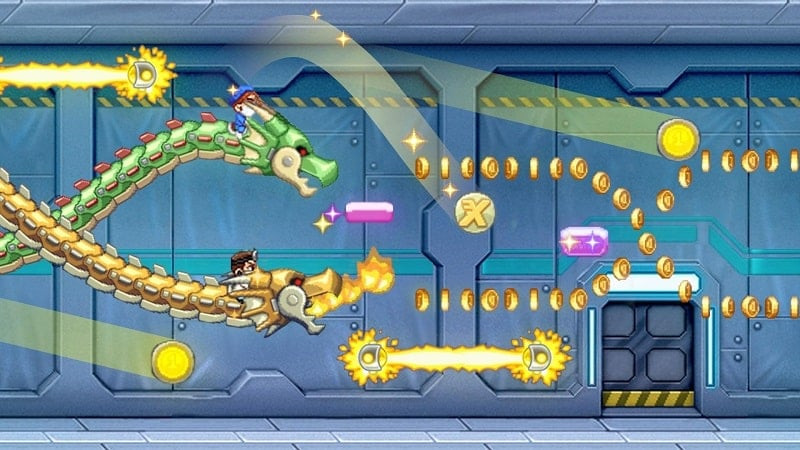 Jetpack Joyride MOD APK screenshot showing available jetpacks