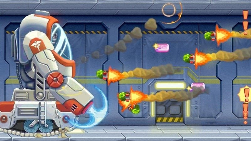 Jetpack Joyride MOD APK screenshot showing gameplay