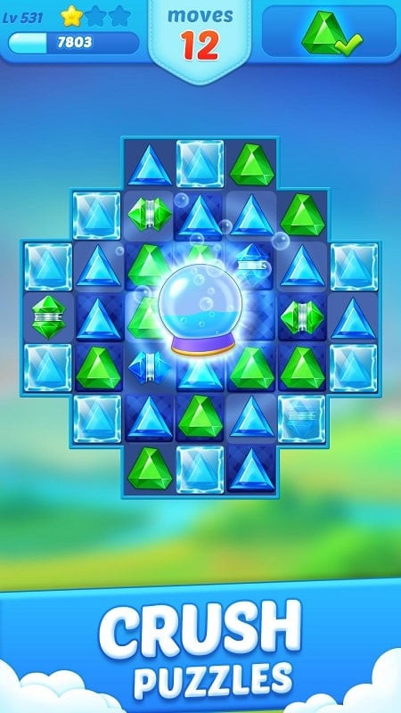 Jewel Crush Match 3 Legend challenging level screenshot