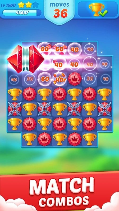 Jewel Crush Match 3 Legend level screenshot