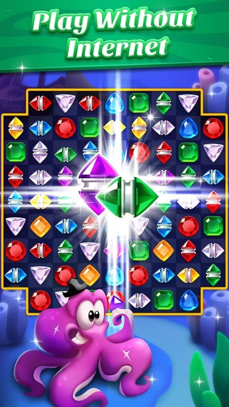 Jewel Pirate Match 3 APK gameplay screenshot showing jewel matching