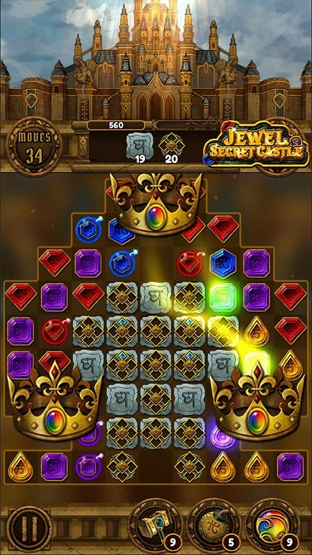 Jewel Secret Castle Match 3 Mod Bonus Points