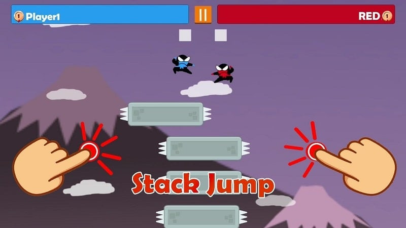 Jumping Ninja 2 Player Games MOD APK Gameplay