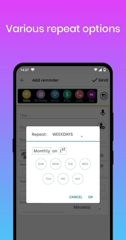 Just Reminder with Alarm MOD APK phiên bản Android