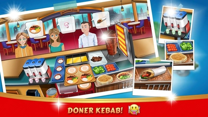 Kebab World MOD APK kitchen upgrade screenshot