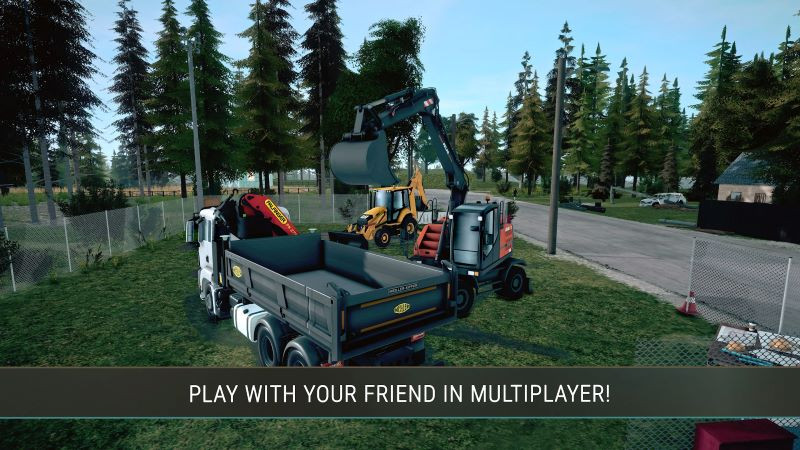 Explore the construction machinery in the game