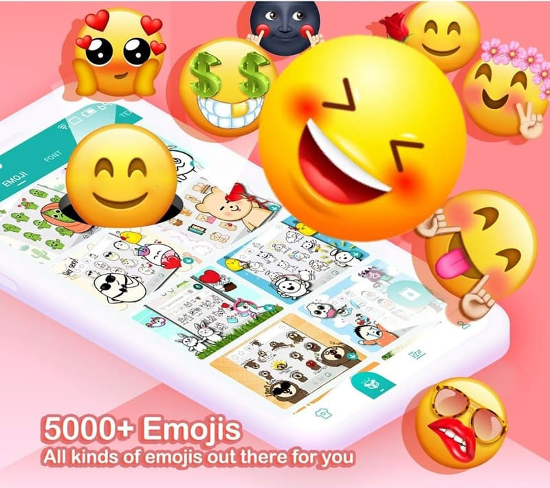 Kika Keyboard MOD APK screenshot showing language options