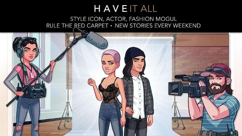 Screenshot showcasing fashion items in Kim Kardashian: Hollywood MOD APK