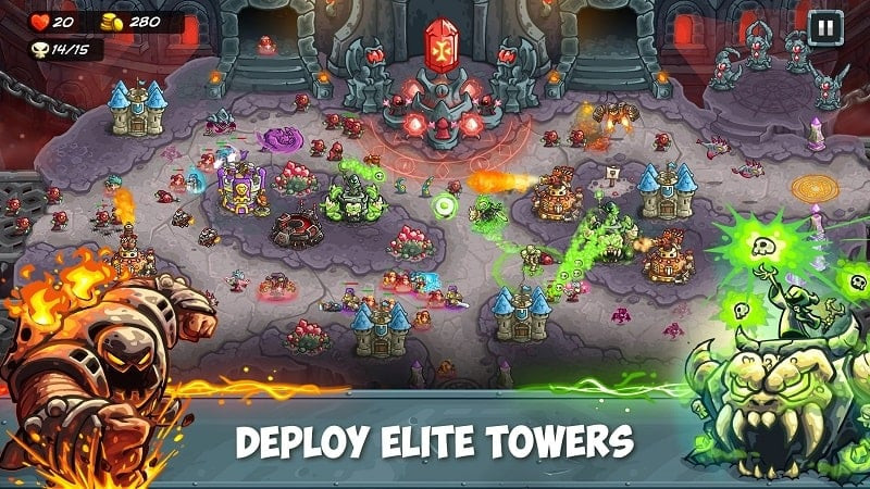 Kingdom Rush 5 MOD APK screenshot displaying heroes