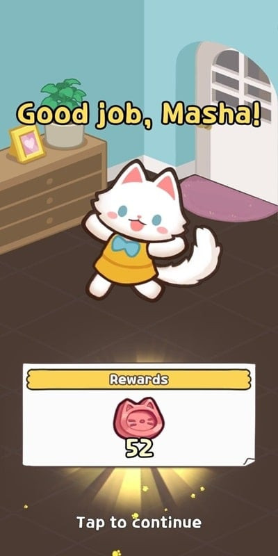 Kitty Cat Tycoon Android screenshot showing in-game currency