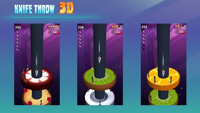 Knife Throw 3D Mod APK Boss Battle