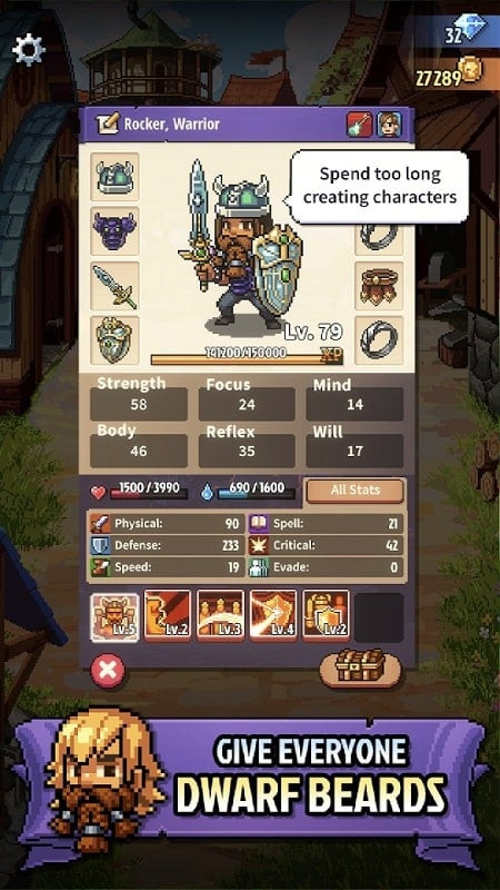 Character Customization in Knights of Pen and Paper 3