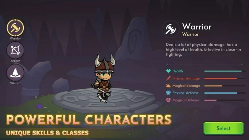 Knight's Rampage character classes