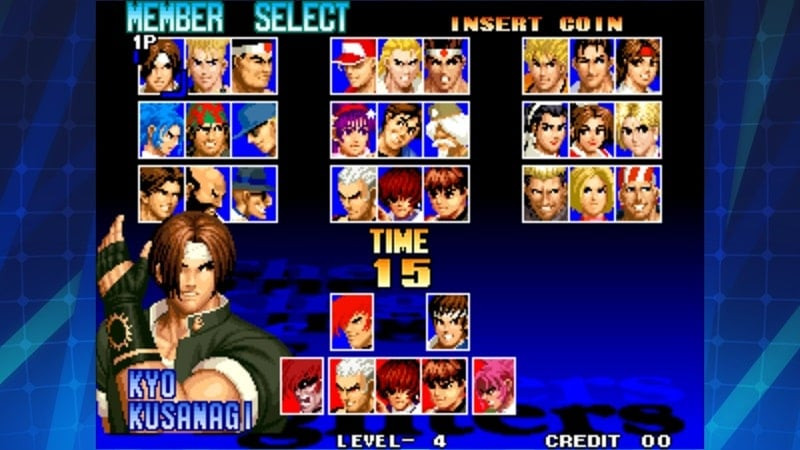 KOF 97 ACA NEOGEO character selection screen