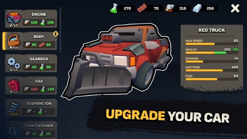 Last Road Survival Car Upgrade Screenshot