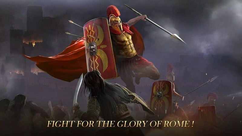 Roman army marching in League of Rome MOD APK