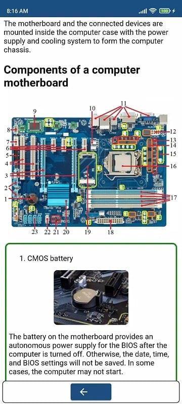 Computer components diagram