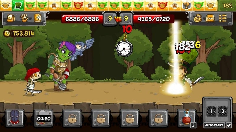 Hero battling a monster in Let's Journey MOD APK