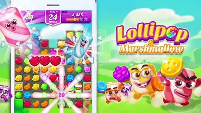 Lollipop Marshmallow Match3 APK Free Boosters