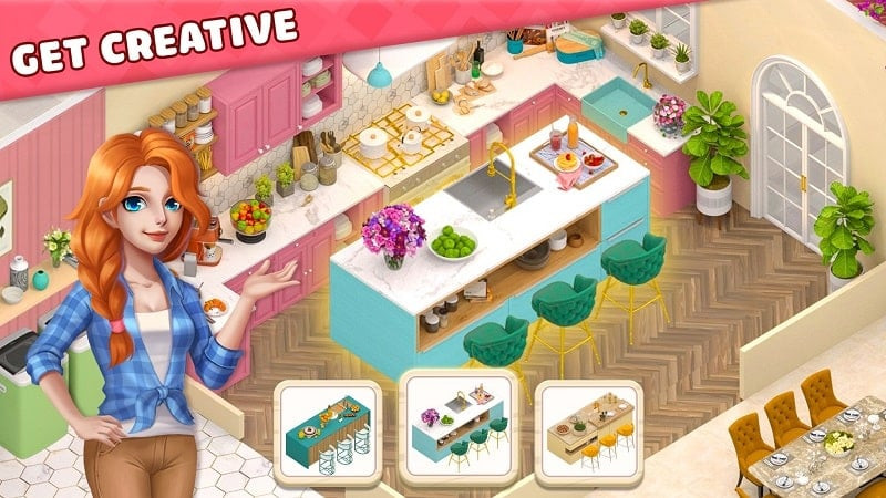 Lựa chọn vật phẩm trang trí trong Dream Home & Garden Makeover MOD APK