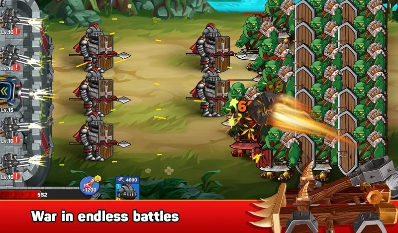 Diverse troops in Monster Defender