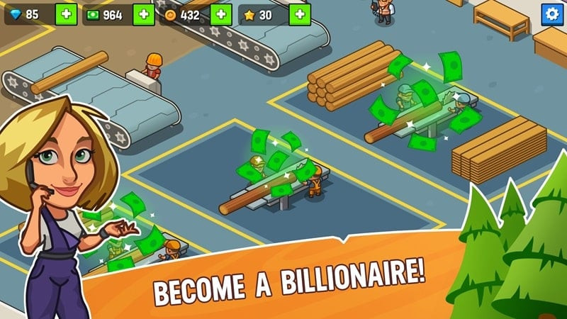 Lumber Inc Tycoon gameplay on Android