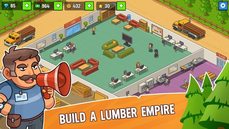 Gameplay screenshot of Lumber Inc Tycoon