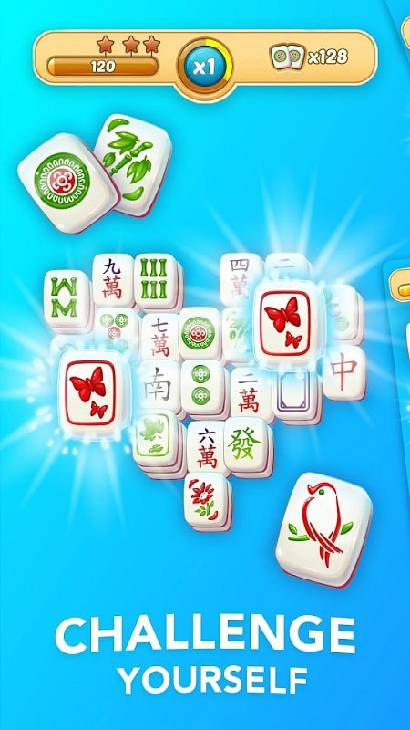 Matching tiles in Mahjong Jigsaw Puzzle Game